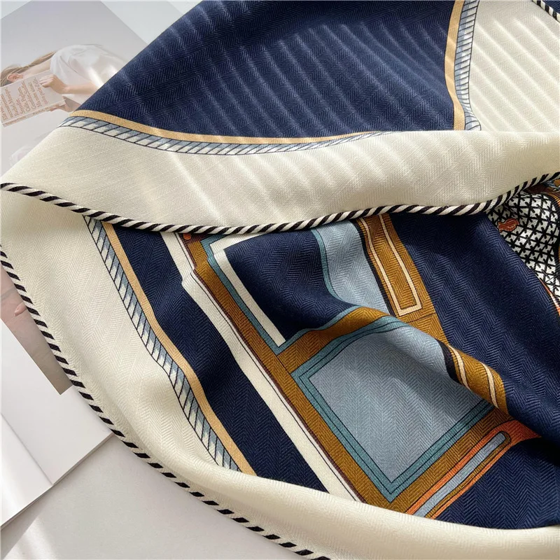 Wool Silk Scarf Women Soft Shawls Luxury Designer Pashmina Head Wrap Stole Christmas Gift Triangle Shape 195CM 125CM 125CM - image 5