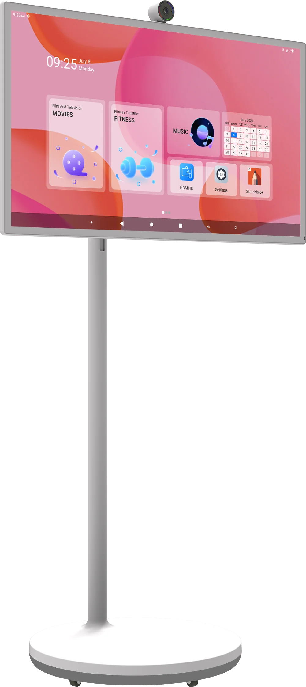 22 25 32 Inch Portable Smart TV with Wireless Mobile USB Interface Built-in 5-9h Battery Life Digital LCD Display and Wheels