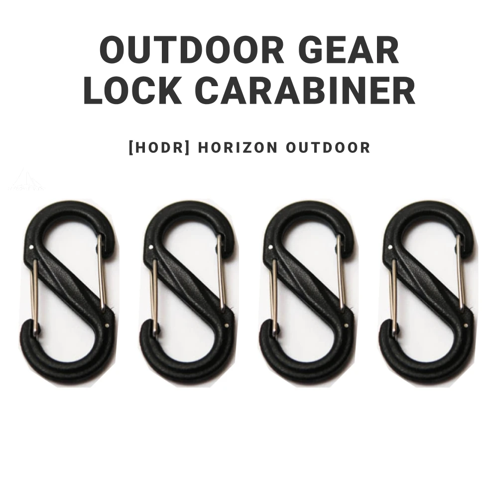 [HODR] S-Shape Carabiner Locks Lightweight Portable Multi-functional Outdoor Gear Outdoor Essential  EDC for Camping Hiking