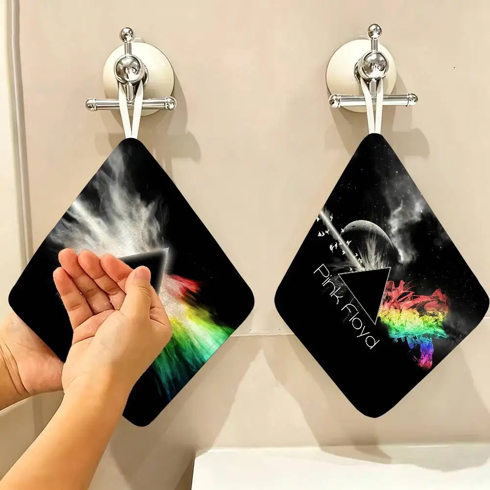 Rock Band P-Pink Floyds Polyester Cotton Hand Wiping Towel, Hanging Towel, Quick Dry for Kitchen Bathroom Daily Supplies