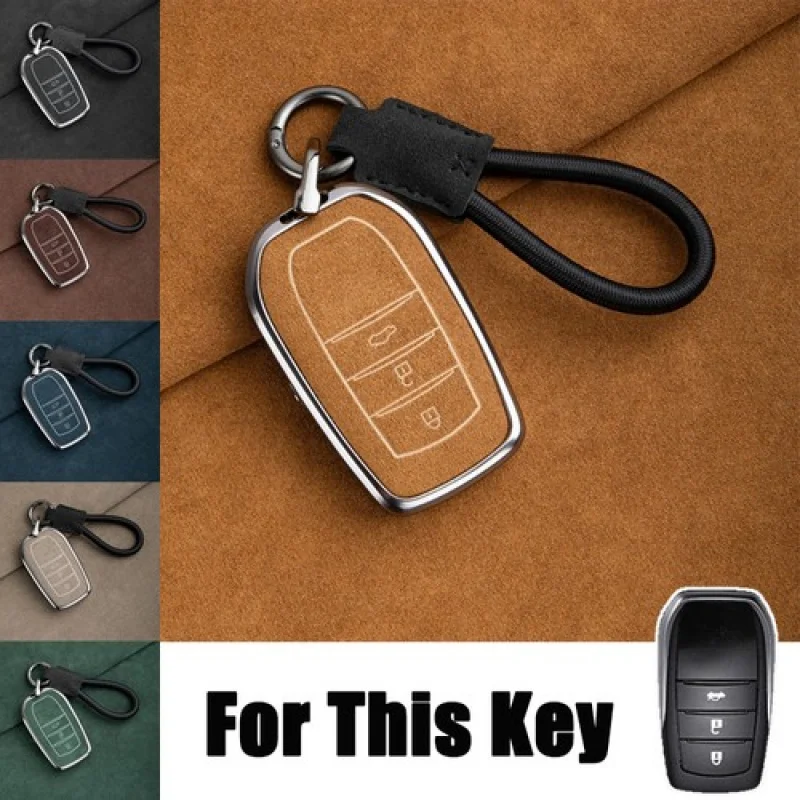 

Замшевый чехол для ключей от автомобиля из цинкового сплава A + для Toyota Innova Cruiser Riez Camry
