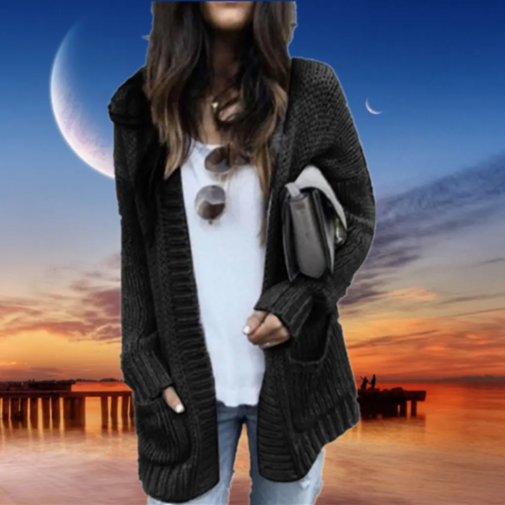 

Knitted Cardigan Sweater Coat for Women Autumn Winter Fashion Hair Cross-Generation Style New Arrival on