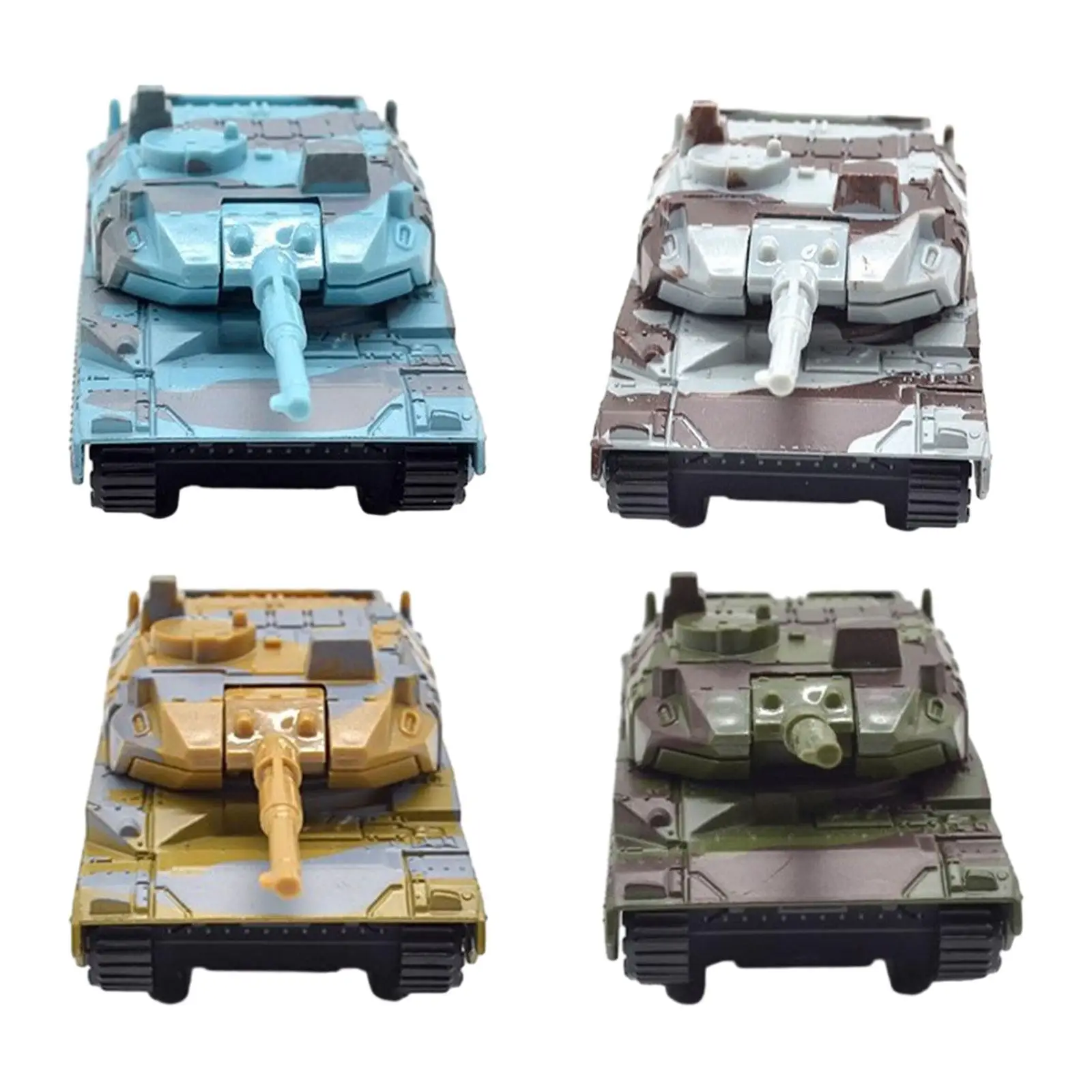 4 Pieces Pull Back Tank Toys Metal Diecast Tank Model for Kids