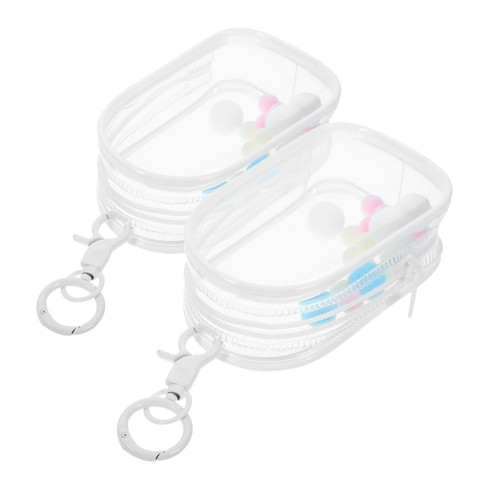 

2 Pcs Bag Clear Toy Display Coin Purse Keychain Bathroom Decoration Case for Car