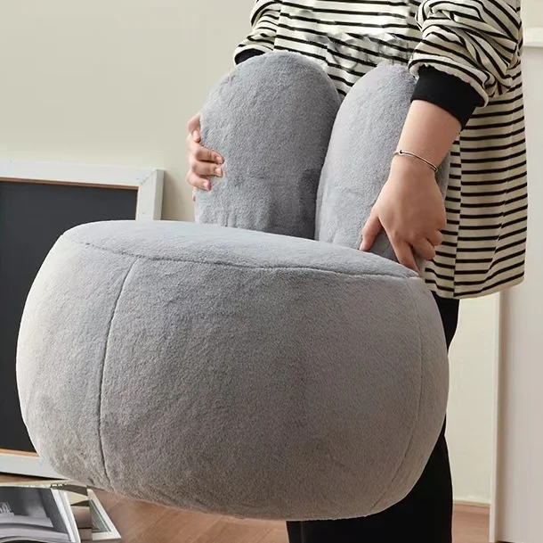 Design moderno criativo preguiçoso orelhas de coelho crianças sofá fezes tecido madeira uso doméstico para sala estar & quarto para jantar
