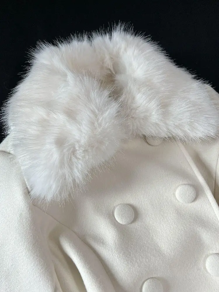 الشتاء الفرنسية أنيقة المرأة مجموعات الكورية أزياء خمر تصميم 2 قطعة مجموعة التخسيس الفراء طوق الدعاوى شيك الزي ملابس امرأة