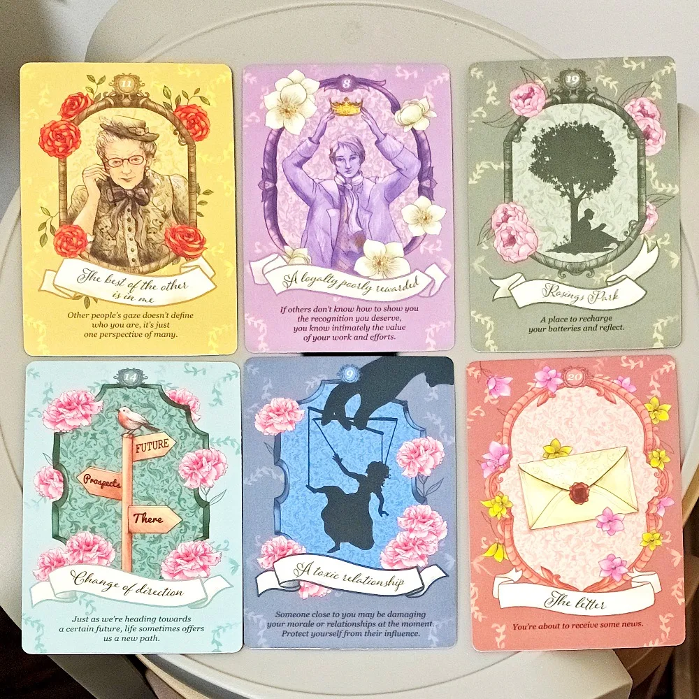 Jane Austen Oracle Deck: 40-Card Literary Divination Set, Regency-Style Illustration Tarot Cards 10.5*7.5cm
