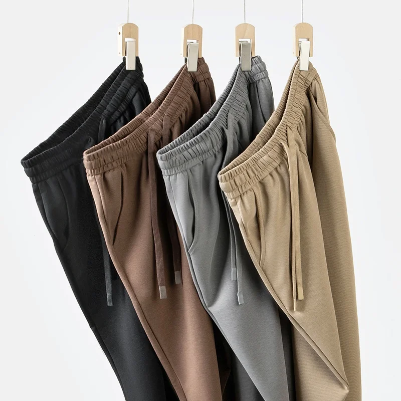 

Cool Sensation Fabric Men's Casual Pants Elastic Waist Straight Leg Comfortable Breathable New Sle Faion Urban Wear