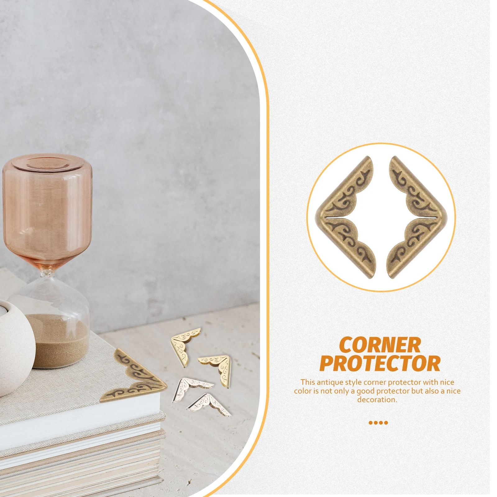 60 قطعة زوايا الكتاب المعدنية المضادة للتصادم حماة الزوايا لألبومات أجهزة الكمبيوتر المحمولة وصناديق خشبية حامي ركن الكتاب #5