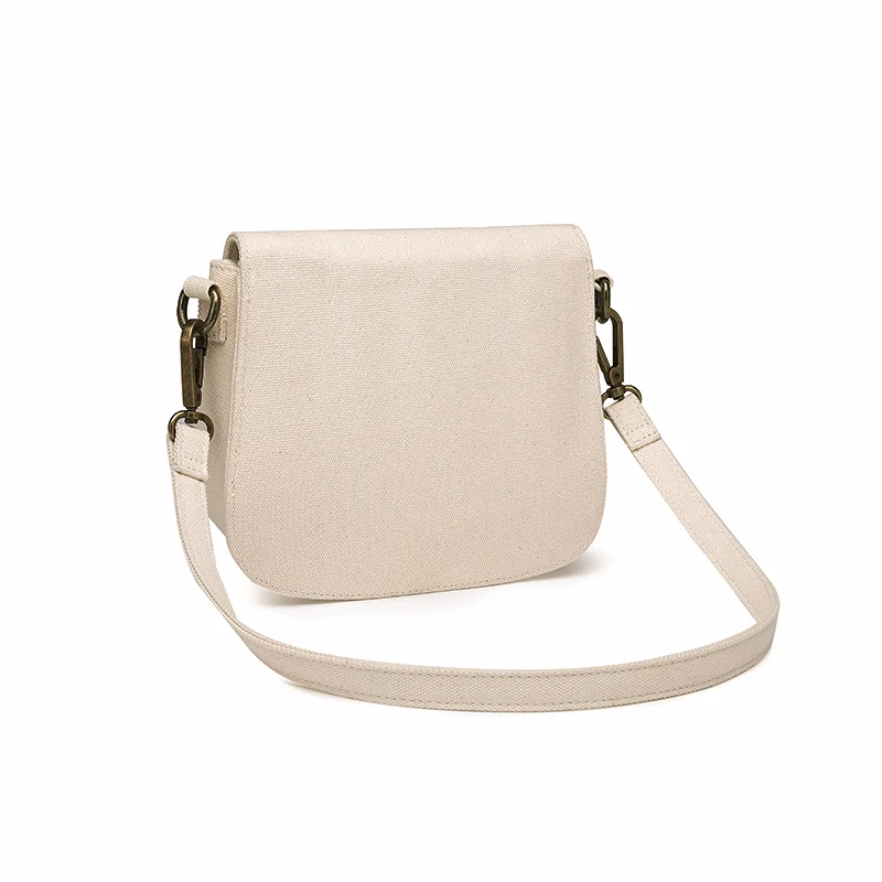 YONBEN cotton canvas Magnetic buttons Crossbody bag with removable long and short shoulder strap