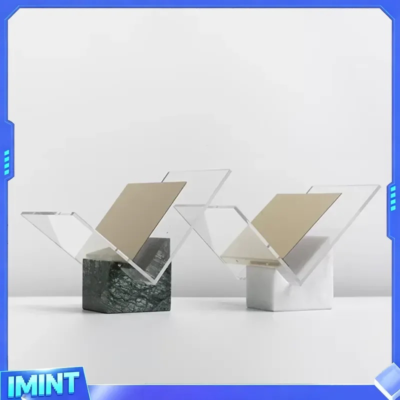Creative Acrylic Marble Bookshelf Modern Office Study Room Bookcase Magazine Book Bookend Decoration Soft Furnishing Crafts