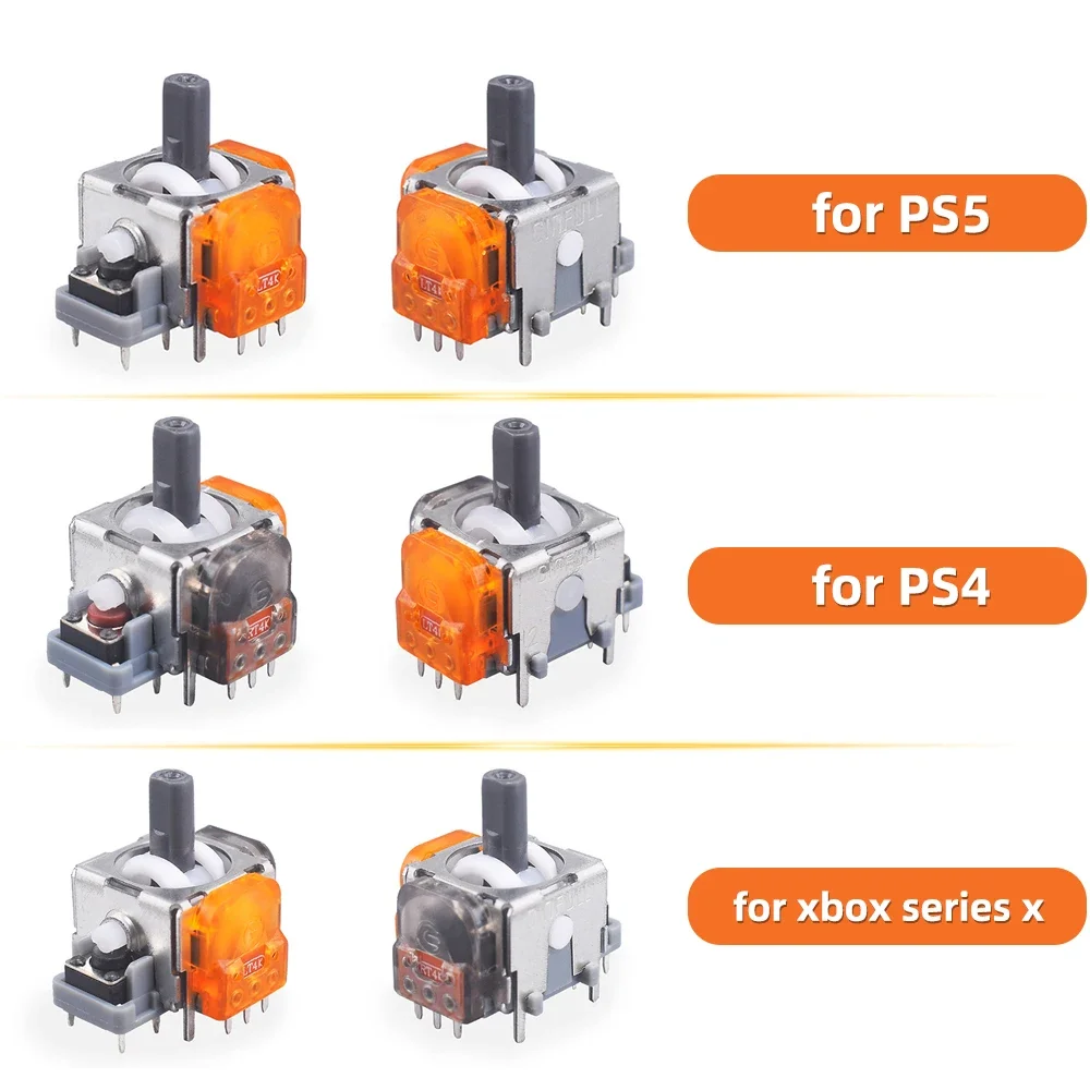 10 قطعة استبدال TMR تأثير عصا التحكم ثلاثية الأبعاد التناظرية عصا ل DualSense PS5 PS4 تحكم ل Xbox سلسلة X/S إصلاح أجزاء العصي