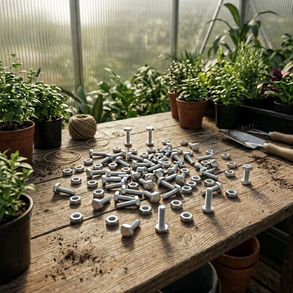 100 Pcs for aluminium Greenhouse Nuts and Bolts for Frame Integration Glass Retention and Accessory Installation Tasks