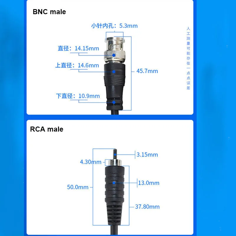 1/3/2m BNC Male to RCA Male Jack Coaxial Cable Connector Video Adapter for CCTV Camera system Camera Accessories t1