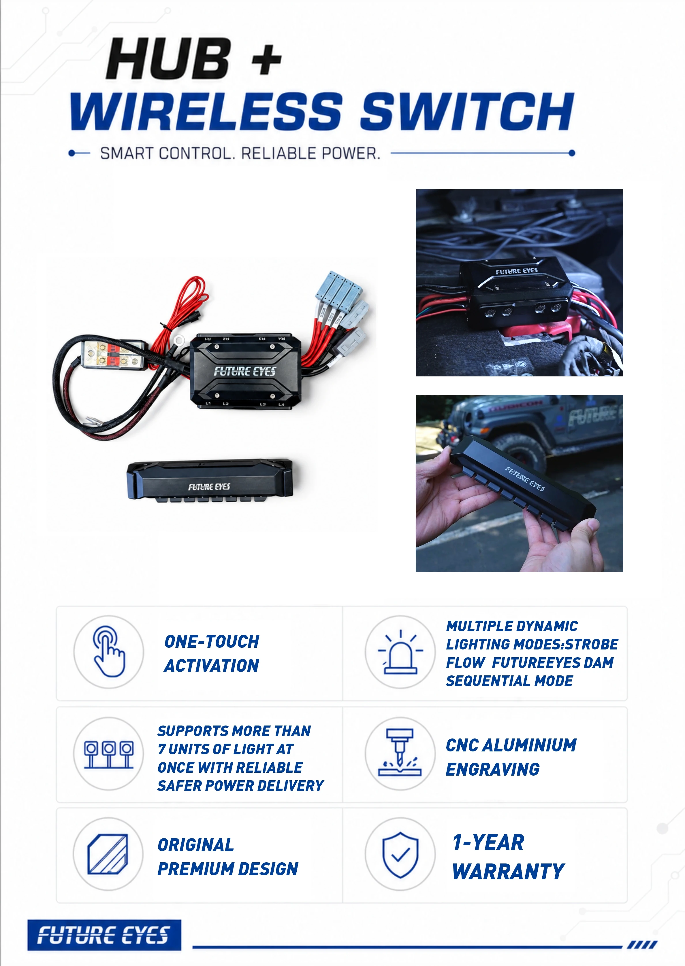 FUTURE EYES Off-Road Multi-Gang Control Switch Panel