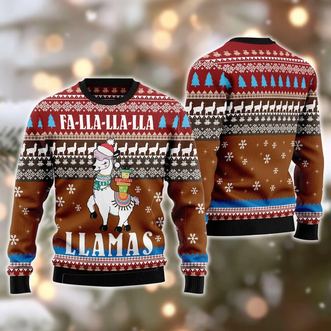 Sjov Skeleton Graphic Christmas Sweater - alternate angle
