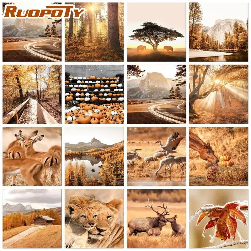 

RUOPOTY New Arrival DIY Diamond Painting Warmful Scenery Full Square Diamond Embroidery Rhinestone Picture Home Decoration