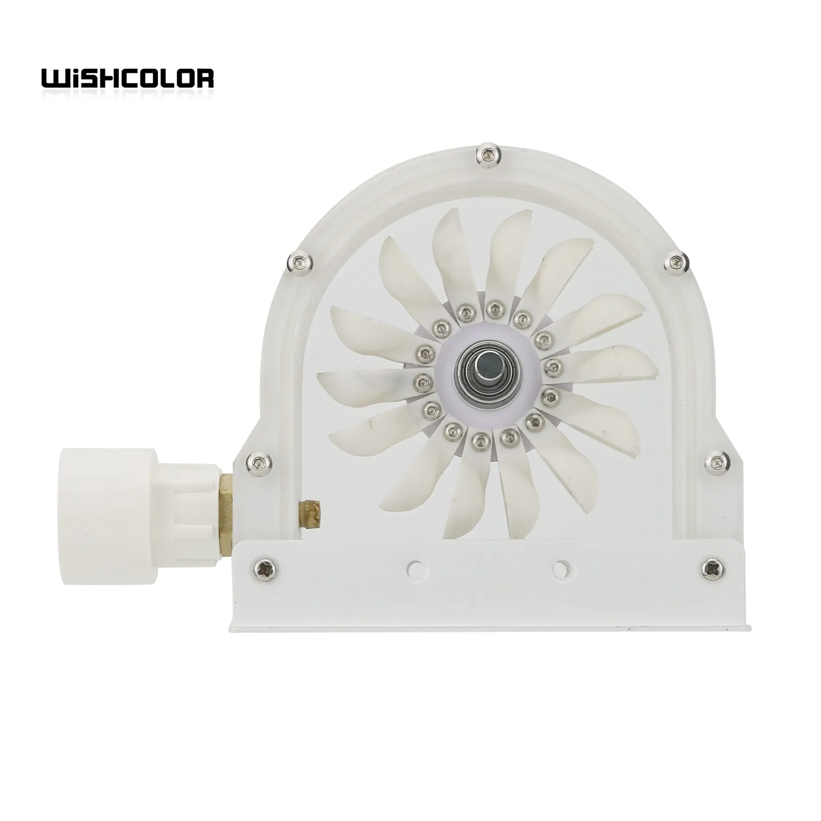 Wishcolor 100-300W 500-4000RPM Pelton Wheel Impulse Pelton Turbina z adapterem do samodzielnego generatora hydroelektrycznego