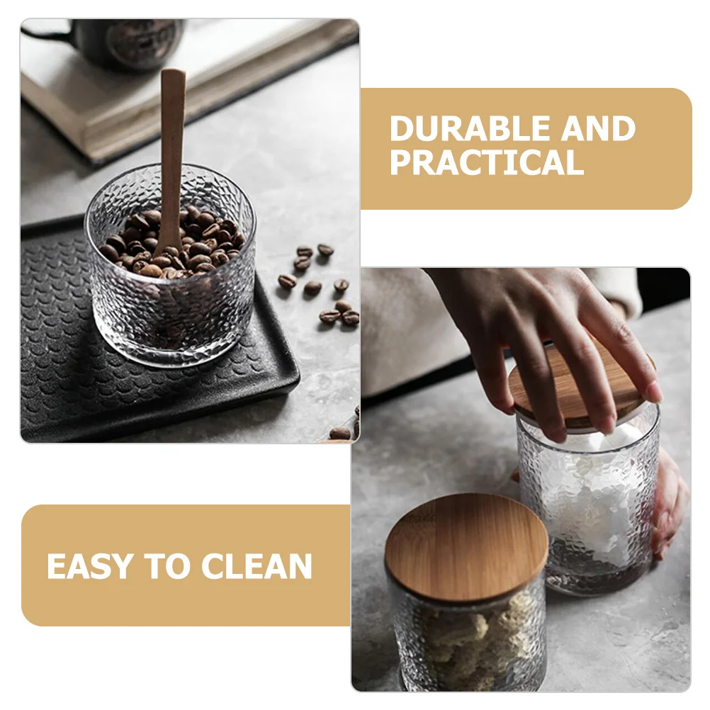 

Glass Storage Jar Bamboo Lid Airtight Candy Cookie Coffee Container Dog Treat Food Preservation Box Sealed Canister for Kitchen