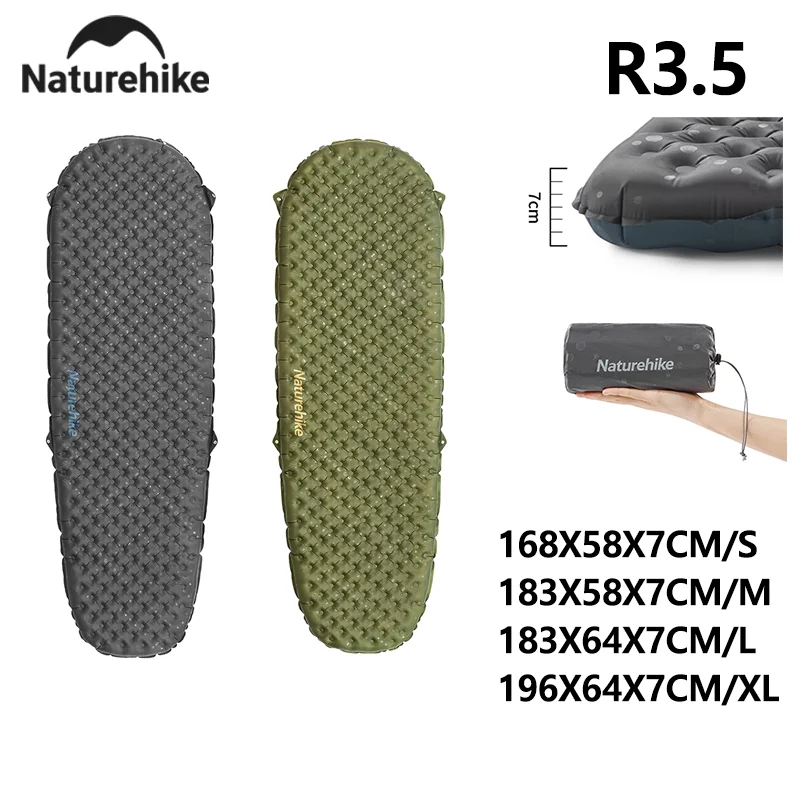 

Naturehike 2025 New Camping Air Mattress 3.5 High R-value 4 Season Ultralight Sleeping Pad Portable Quick Inflatable Outdoor Mat
