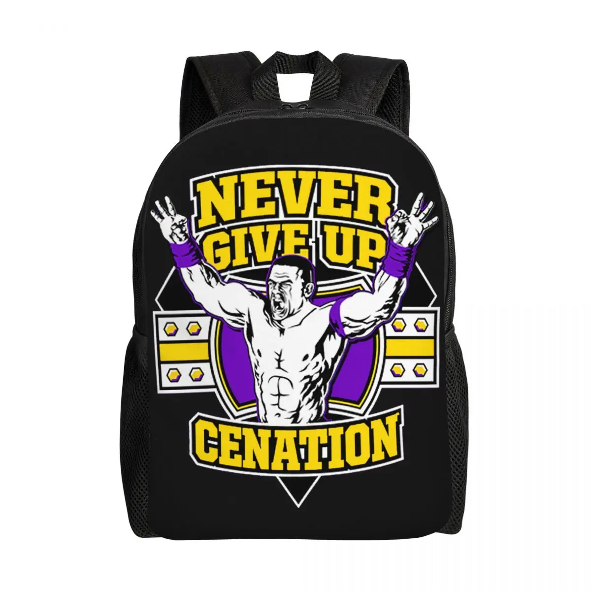 Customized WWE John Cena Backpack for Boys Girls Never Give Up College School Travel Bags Men Women Bookbag Fits 15 Inch Laptop