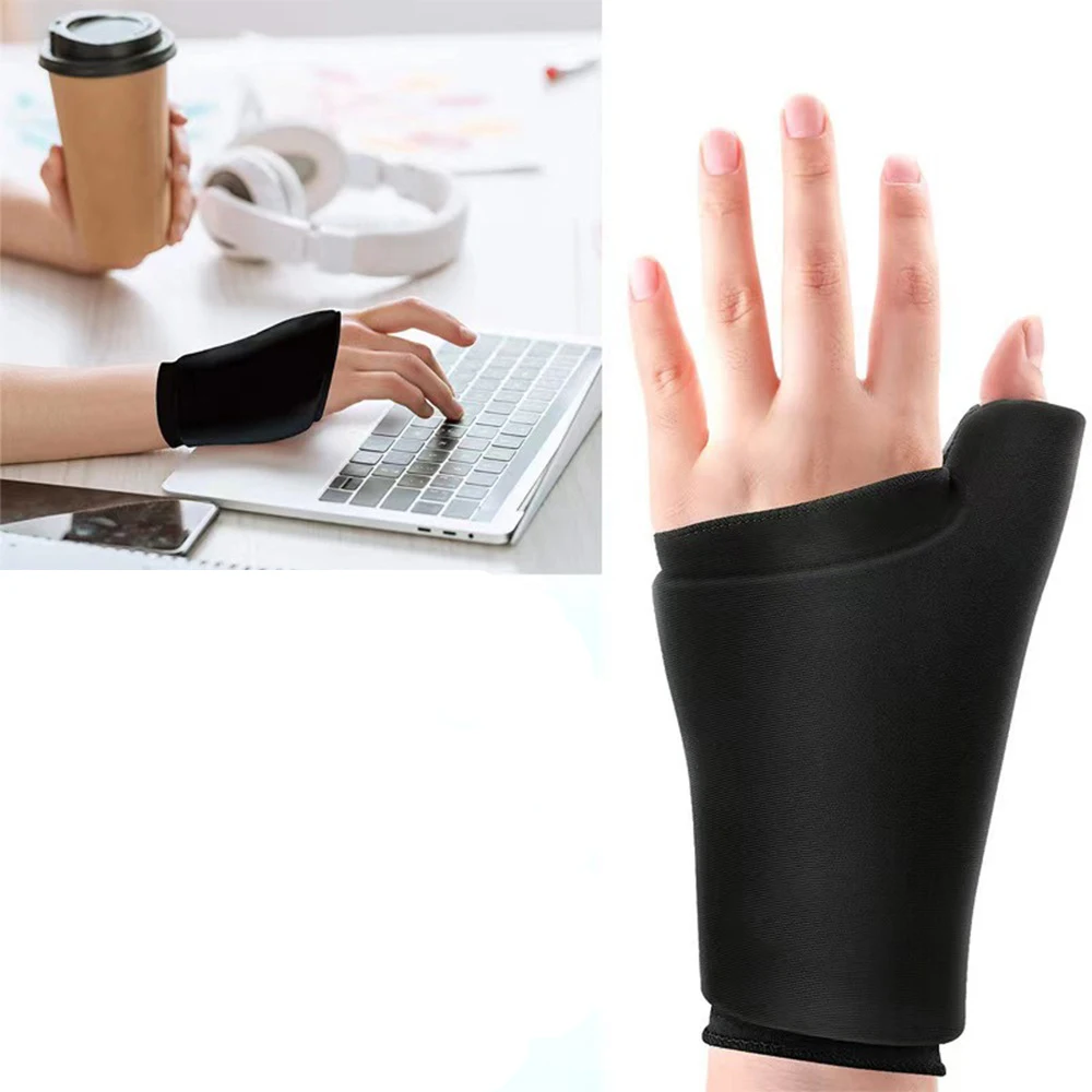 1PCS Reusable Thumb & Wrist Gel Wrap - Hot/Cold Anesis for Pain, Carpal , Arthritis, Tendonitis & Swelling (Black)