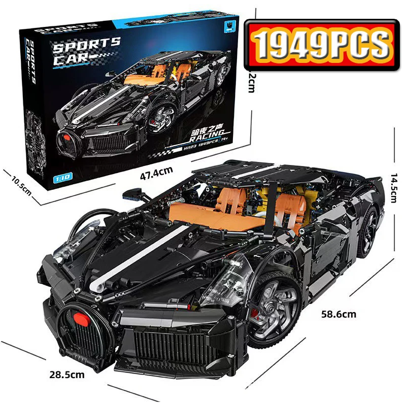 1:10 Racing Sports Car Model Building Blocks Set - Super Car Bricks Collection Educational Toy for Kids Ideal Holiday Gift