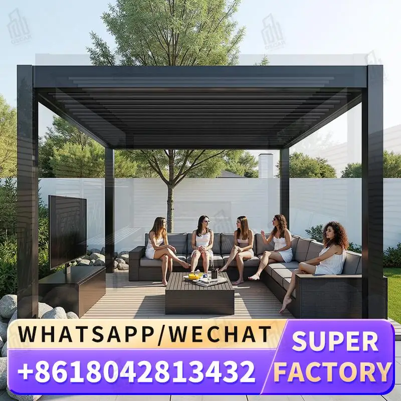 

High Quality Modern Manual Outdoor Waterproof System 3x3 3x4 Bioclimatic Structure for Garden Patio Backyard pergola