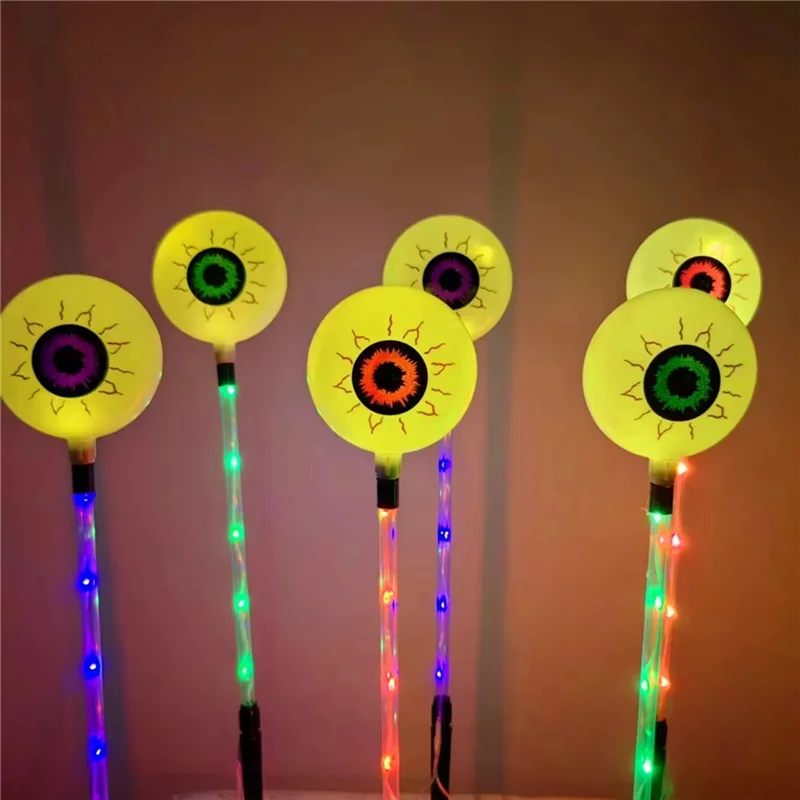 ABGR-pour décoration de fête d'halloween lumières de jardin solaires 6 pièces lumières de paysage solaire de globe oculaire effrayant pour le jardin de la maison