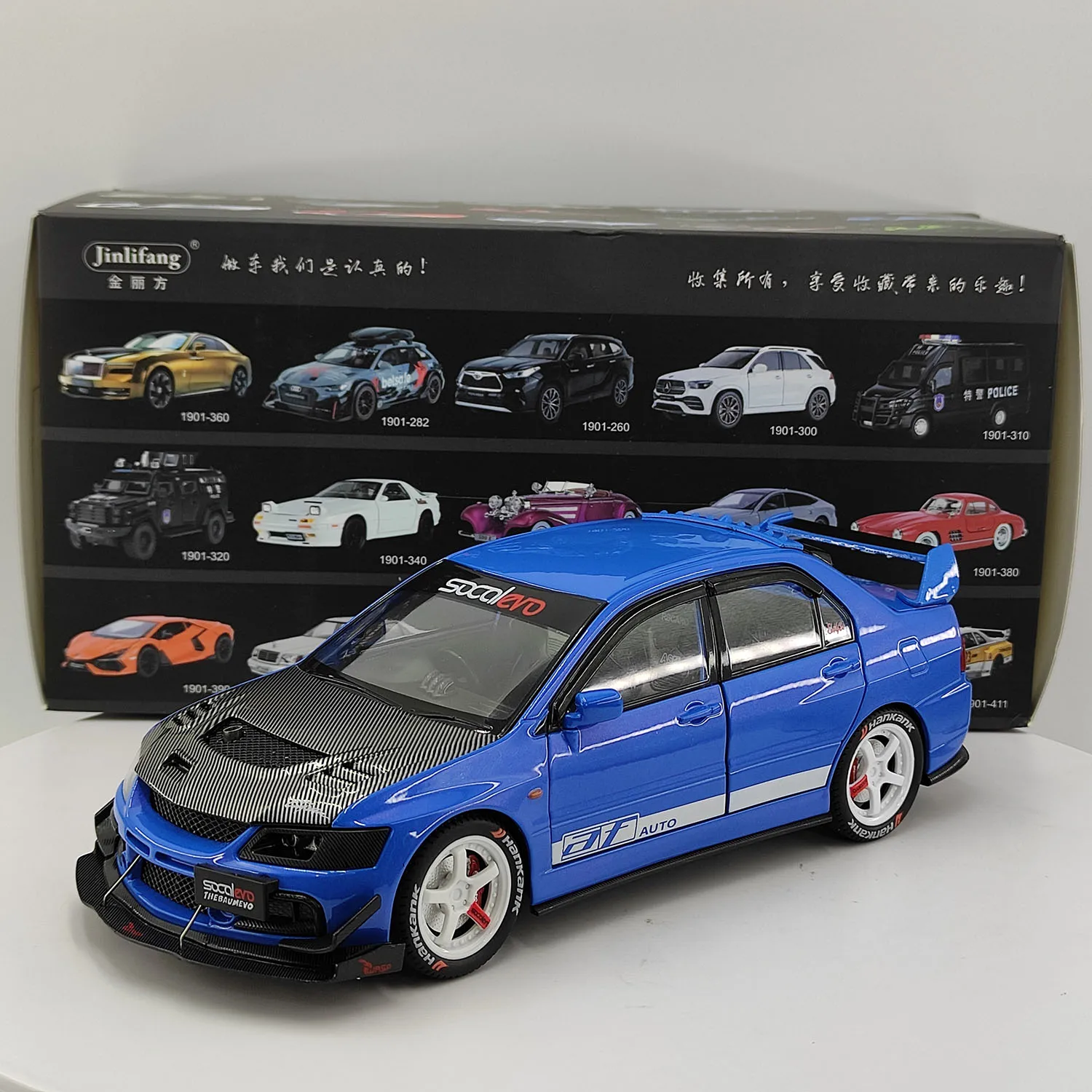 Modelo de coche de aleación fundido a presión, escala 1:24, Mitsubishi EVO, versión modificada de carreras de 9. a generación