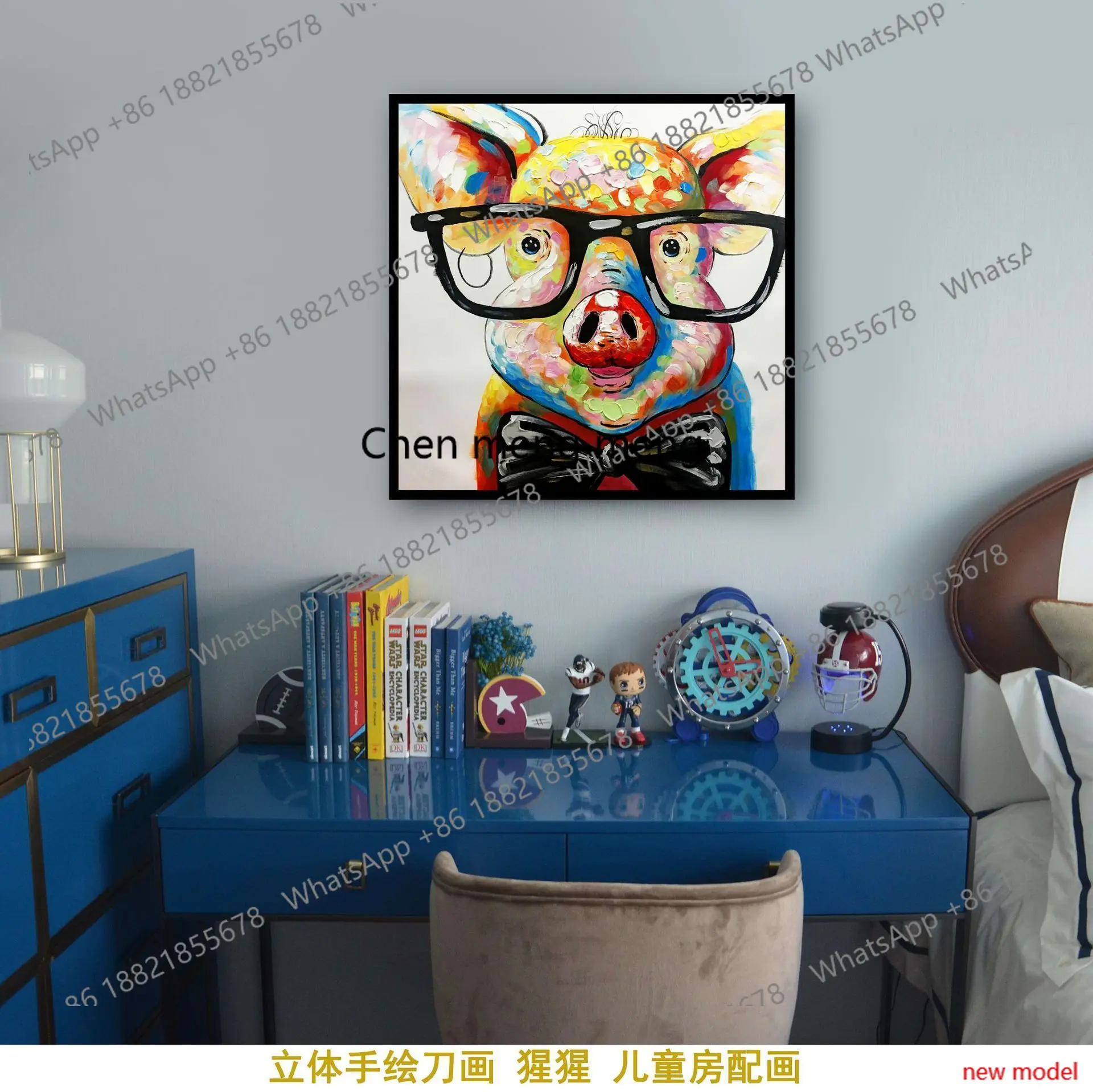 H178H178Hand-painted oil painting three-dimensional, modern simple living room vertical corridor entrance decorative painting
