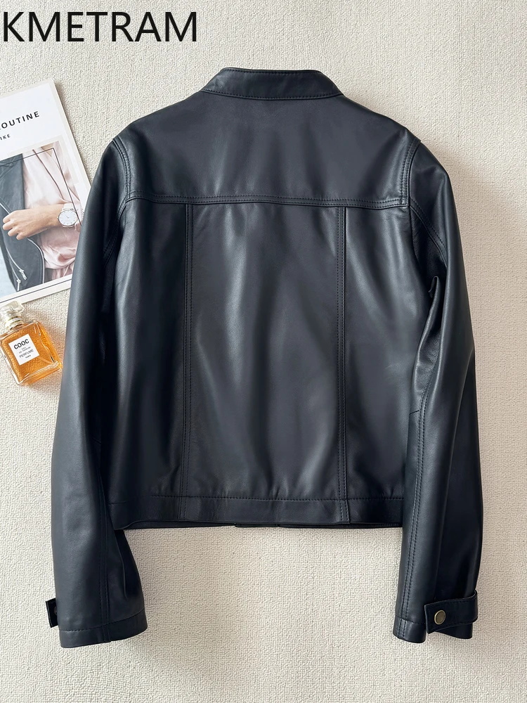 100 % Oberschicht-Schaffelljacke für Damen, kurze schwarze Echtlederjacken, Biker-Oberbekleidung, Herbstkleidung, 2025 Damen, Naturaб Nadal Nadal