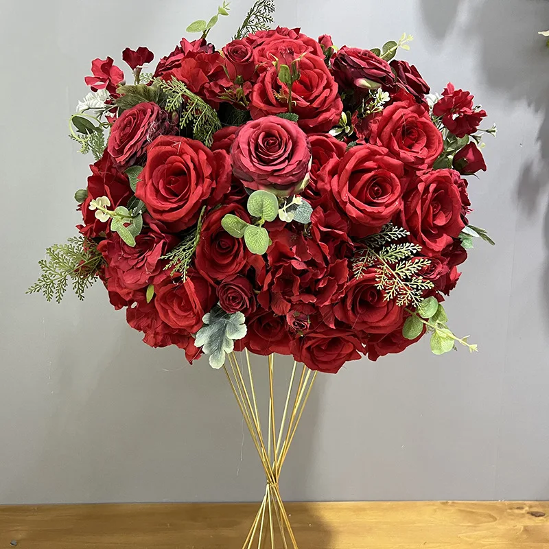 Künstliches Schilfrohr 70/60/50/40cm, Großer Rosenblütenball, Tischdekoration, Event- und Hochzeitsdekoration, Blumenarrangement für den Gang, Bouquet – Detail 2
