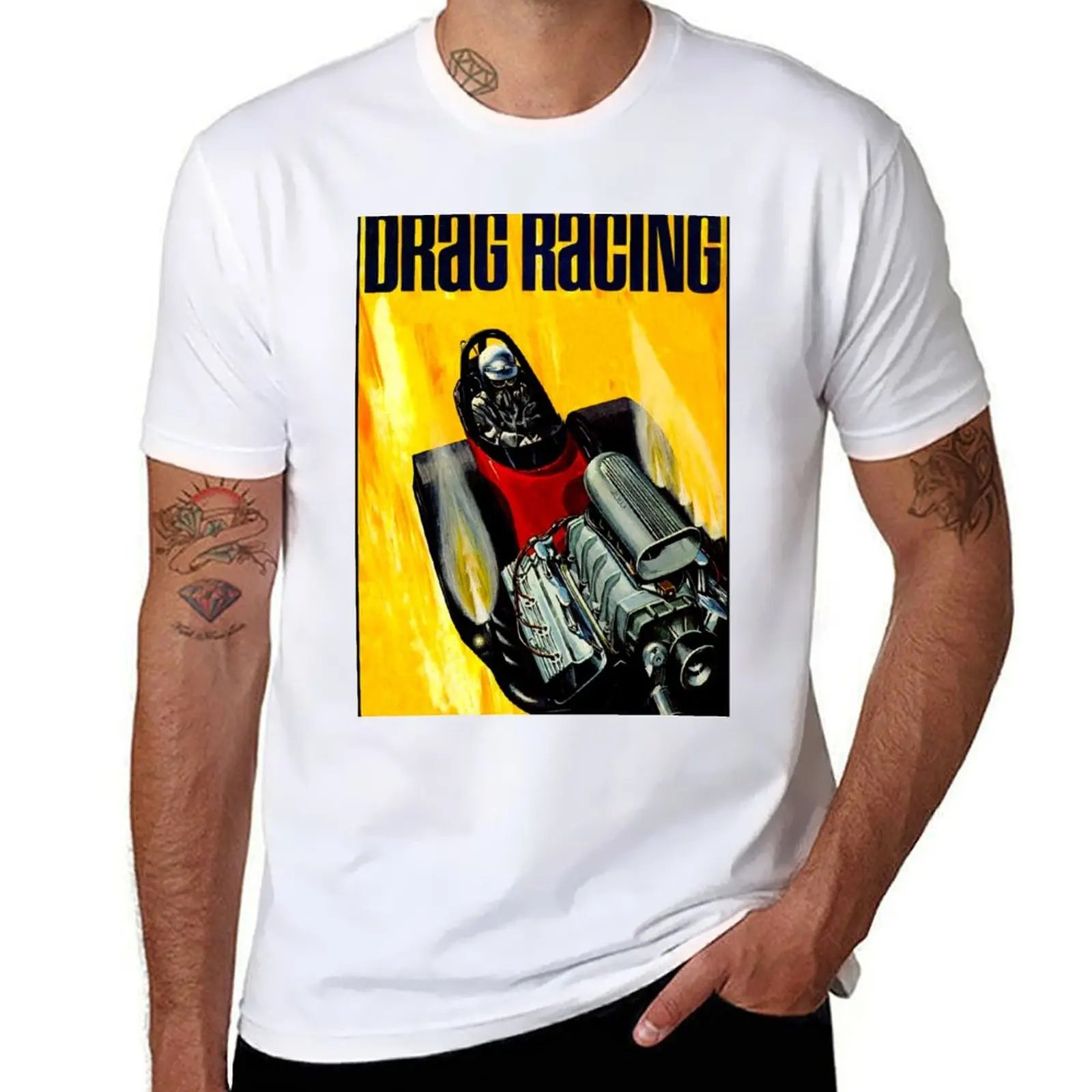 

AUTO graphic tees man shirts shirt Advertising Print RACING; for DRAG T-Shirt Vintage t graphic t man