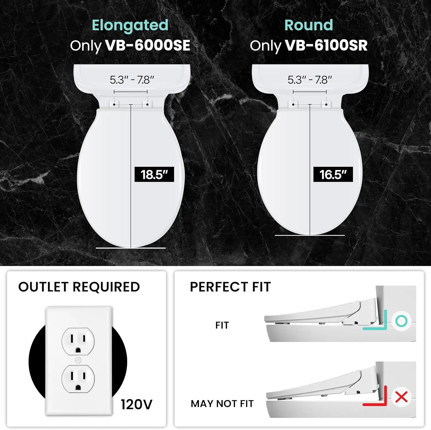 Electric Smart Bidet Toilet Seat with Dryer, Heated Toilet Seat, Warm Water, Full Stainless-steel Nozzle - White, Elongated