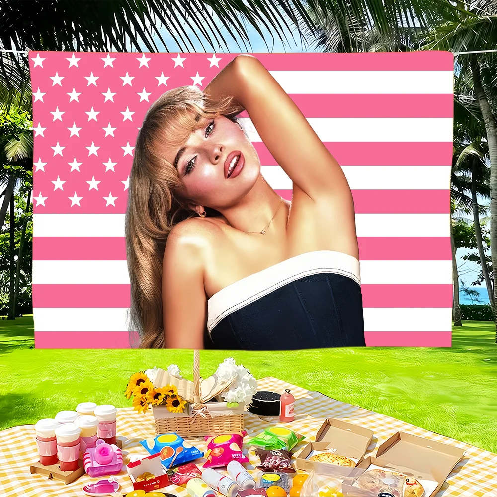 Singer S-Sabrina C-Carpenter flag Tapestries Outdoor Parties Bedrooms Living Rooms Dorm Rooms Wall Decor Banners Gifts