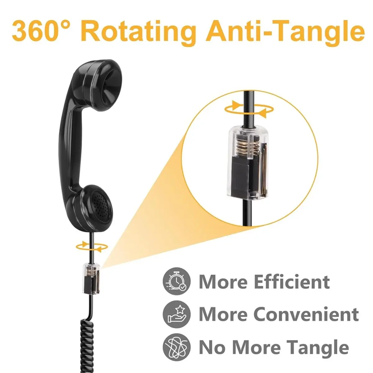 B21B 20pcs Phone Cord Detangler for Landline, Anti- Telephone Handset Cable Rotating Landline Swivel Cord Untangler