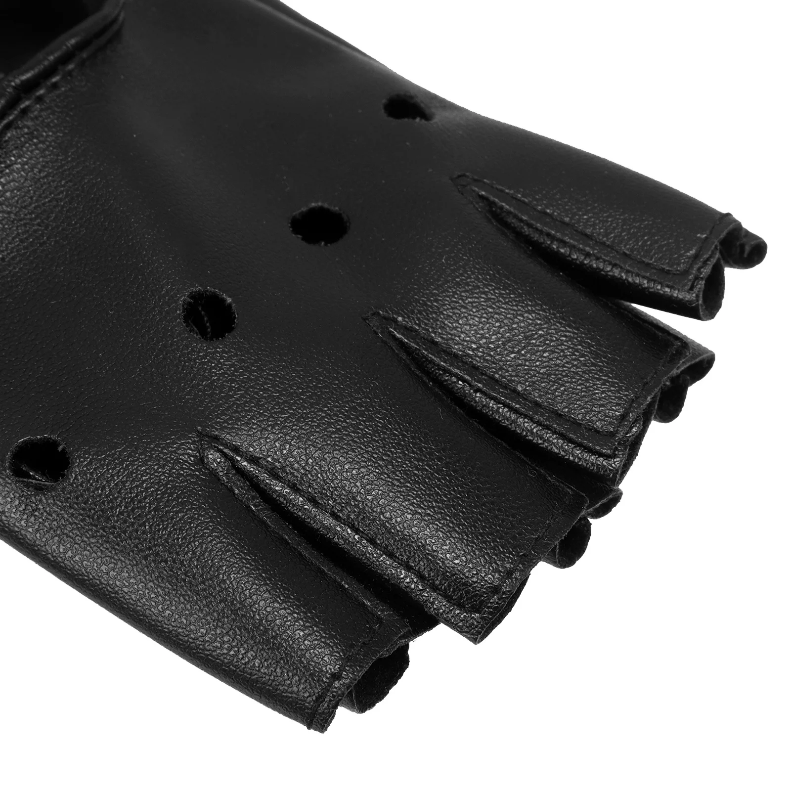 1 par de guantes negros sin dedos PU remache de imitación estilo Punk fiesta de baile Cosplay accesorios de disfraz para mujer