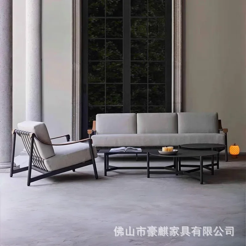 Outdoor Rattan Sofa Courtyard Leisure Outdoor Furniture Garden Rattan Sofa Balcony Open-air Rattan Chair Model Room Sofa