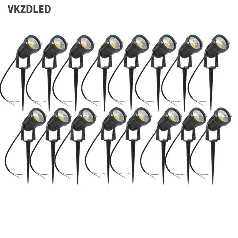 LED Garden Lighting 5W 10W Outdoor Spike Lawn Lamp Waterproof Terrace Garden Decoration Path Spotlights AC220V 110V DC12