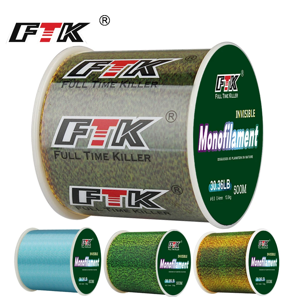 FTK 100/300/500m Invisible Fishing Line Speckle Fluorocarbon Coating Line 0.14mm-0.50mm 4.13LB-34.32LB Super Strong Spotted Line