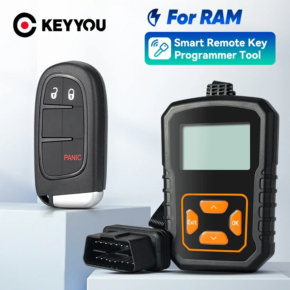 KEYYOU DIY OBD Programmer Program Kit Remote Car Key For Dodge Ram 1500 2500 3500 2013 2014 2015 2016 2017 GQ4-54T GQ454T