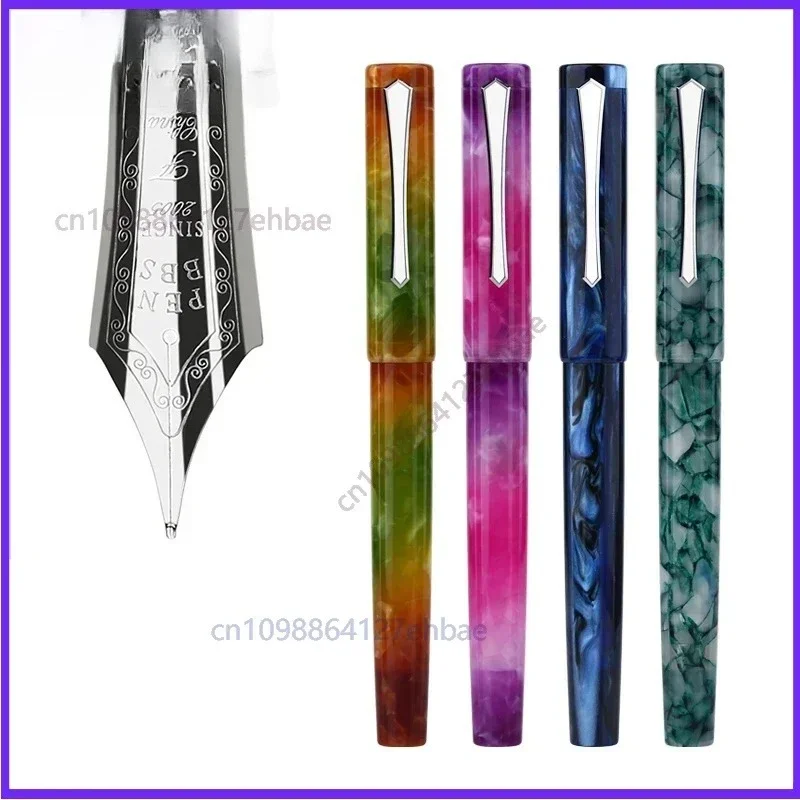 For Penbbs 487 Original Fountain Pen, Resin, New Colorful Magnetic Ink Piston, Art, Calligraphy, Celluloid Practice