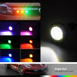 Red/blue/green/yellow/white bolt-on Car LED Daytime Running Light Eagle Eye Reversing Parking Signal Spotlight Lamp 3W SUV Motor