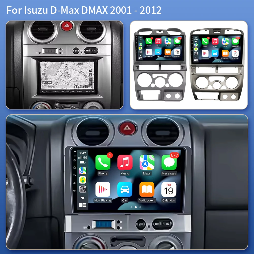 Android 16 Carplay Auto Car Radio Multimedia Player For Isuzu DMAX 2001-2011 GPS Navigation 2din DVD Head Unit WIFI QLED Screen