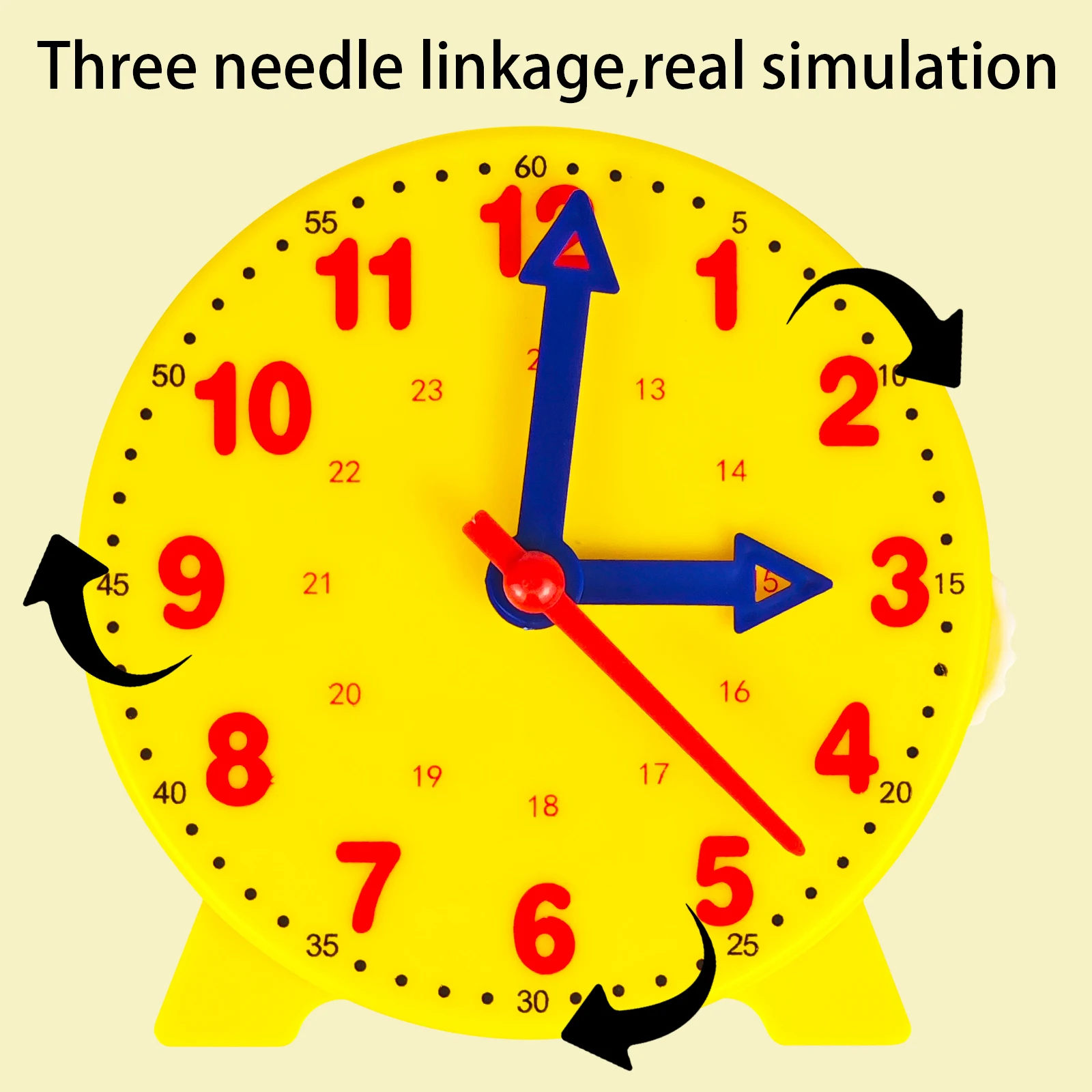 Learning Time Activity Set Clock Educational Hour Minute Second Cognition Matching Puzzle For Teaching Time, Telling Time Early