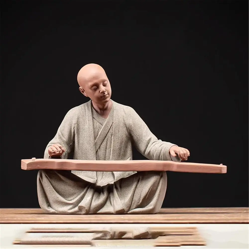 

Ple clay Tea Pet Zen Monk, hand made figurine or decorating tea tables and tea rooms style 4.