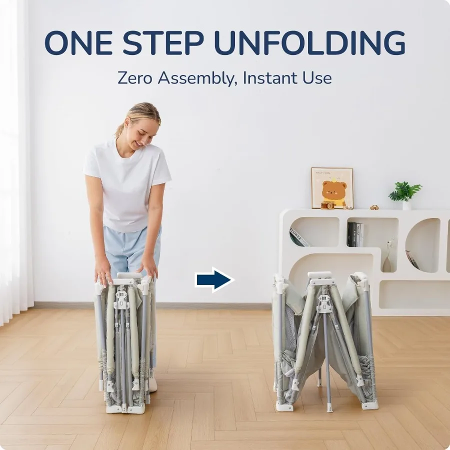 روضة أطفال قابلة للطي روضة أطفال محمولة للأطفال والرضع 50*50 بوصة قلم لعب للسفر مع 4 مقابض حقيبة حمل لعب الطفل Y #2