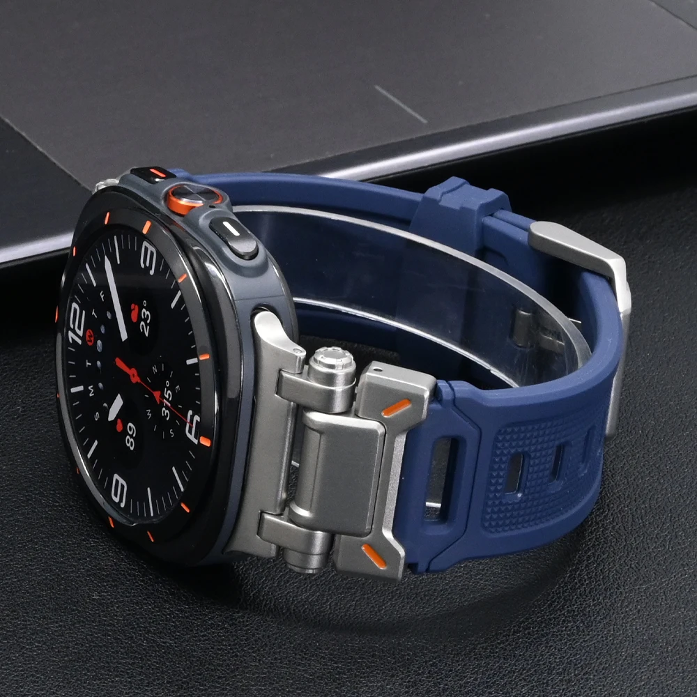 

Luxury Silicone Band For Samsung Galaxy Ultra 47mm Mens No Gaps Rubber Bracelet For SAMSUNG GALAXY 7 ULTRA 47MM TPU Strap Correa