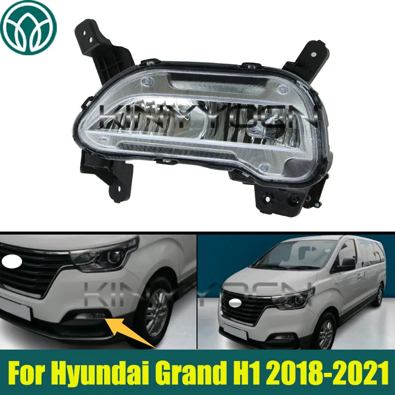 

Передний бампер автомобиля DRL противотуманная фара для Hyundai Grand H1 2018 2019 2020 202 бампер противотуманная фара дальнего света 922014H500 922024H500